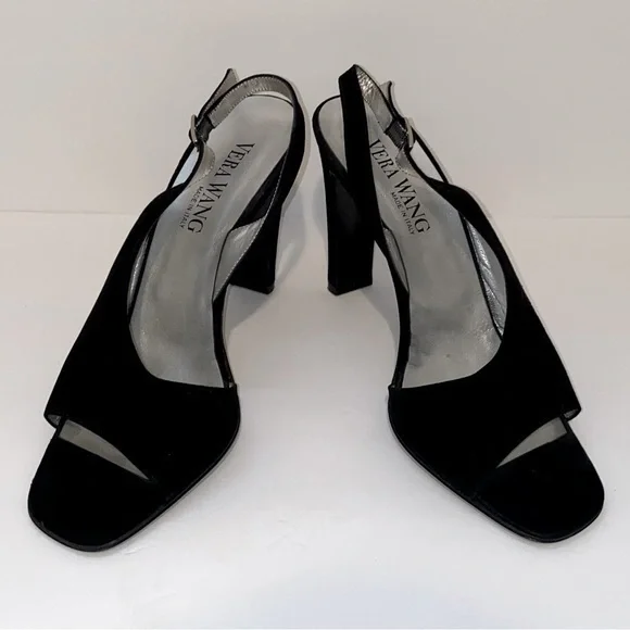 Vera Wang black suede heels - Picture 1 of 8
